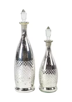 Best reviews of 😉 Glam Glass Decorative Jars - Set of 2 by Monroe Lane 🌟