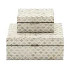 Discount 🛒 Coastal 👩 Mother of Pearl Box - Set of 2 by Monroe Lane 🌟