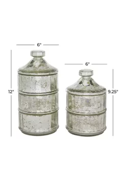 Flash Sale 🔥 Vintage Glass Decorative Jars - Set of 2 by Monroe Lane 😀 -Monroe Lane Sales Belk 24059