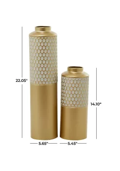 Hot Sale 🔔 Glam Metal Vase - Set of 2 by Monroe Lane 😉 -Monroe Lane Sales Belk 24071