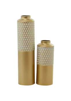 Hot Sale 🔔 Glam Metal Vase - Set of 2 by Monroe Lane 😉 -Monroe Lane Sales Belk 24073