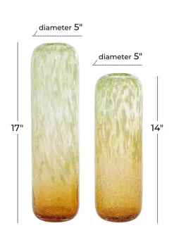 Outlet 😉 Contemporary Glass Vase - Set of 2 by Monroe Lane 🥰 -Monroe Lane Sales Belk 24099