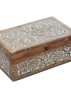 Outlet 🛒 Coastal Mango Wood Box - Set of 3 by Monroe Lane ❤️ -Monroe Lane Sales Belk 24109