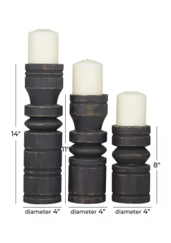 Top 10 ⌛ Traditional Wood Candle Holder - Set of 3 by Monroe Lane 🎁 -Monroe Lane Sales Belk 24128
