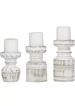 New ⭐ Traditional Wood Candle Holder - Set of 3 by Monroe Lane 🎉