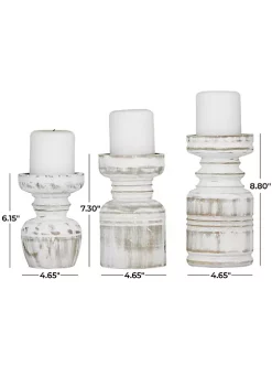New ⭐ Traditional Wood Candle Holder - Set of 3 by Monroe Lane 🎉 -Monroe Lane Sales Belk 24166
