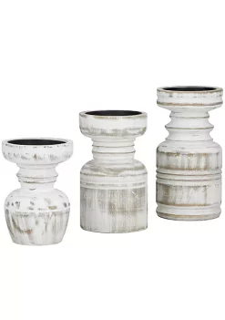 New ⭐ Traditional Wood Candle Holder - Set of 3 by Monroe Lane 🎉 -Monroe Lane Sales Belk 24167