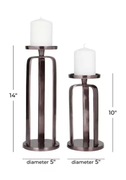 Deals 🔔 Modern Aluminum Candle Holder - Set of 2 by Monroe Lane ❤️ -Monroe Lane Sales Belk 24173