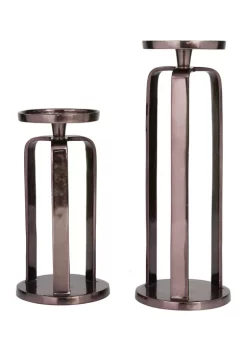 Deals 🔔 Modern Aluminum Candle Holder - Set of 2 by Monroe Lane ❤️ -Monroe Lane Sales Belk 24174
