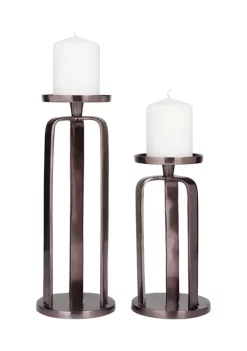 Deals 🔔 Modern Aluminum Candle Holder - Set of 2 by Monroe Lane ❤️ -Monroe Lane Sales Belk 24177