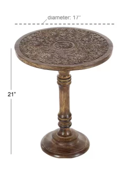 Hot Sale ❤️ Traditional Mango Wood Accent Table by Monroe Lane 😀 -Monroe Lane Sales Belk 2424