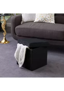 Best Sale ✔️ Modern Polyester Storage Stool by Monroe Lane 🥰 -Monroe Lane Sales Belk 24302