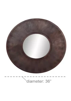 Flash Sale 🎁 Aluminum Rustic Wall Mirror by Monroe Lane 🧨 -Monroe Lane Sales Belk 24422