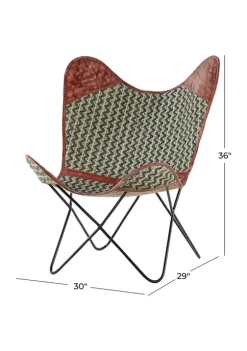 Outlet 😉 Rustic Canvas Butterfly Chair by Monroe Lane ⌛ -Monroe Lane Sales Belk 24427