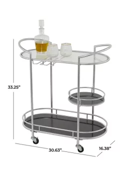 Discount 🎉 Contemporary Metal Bar Cart by Monroe Lane 🎁 -Monroe Lane Sales Belk 24434