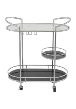 Discount 🎉 Contemporary Metal Bar Cart by Monroe Lane 🎁 -Monroe Lane Sales Belk 24436