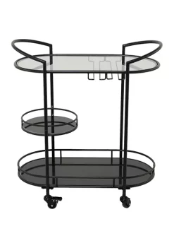 Discount 🎉 Contemporary Metal Bar Cart by Monroe Lane 🎁 -Monroe Lane Sales Belk 24437