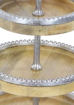 New ⌛ Traditional Mango Wood Tiered Server by Monroe Lane 👍 -Monroe Lane Sales Belk 24500