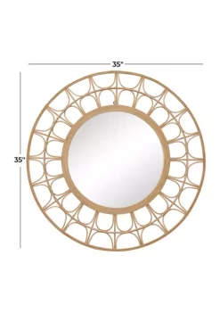 Hot Sale 🎉 Bohemian Bamboo Wall Mirror by Monroe Lane 🛒 -Monroe Lane Sales Belk 24532