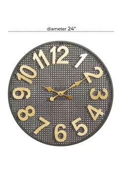 Outlet 🔔 Industrial Metal Wall Clock by Monroe Lane 😉 -Monroe Lane Sales Belk 24617