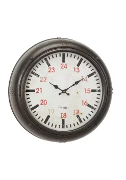 Budget ⌛ Vintage Wrought Iron Porthole-Shaped Round Wall Clock with Textured Brown Frame by Monroe Lane ❤️ 5 Budget ⌛ Vintage Wrought Iron Porthole-Shaped Round Wall Clock with Textured Brown Frame by Monroe Lane ❤️ -Monroe Lane Sales Belk 24662