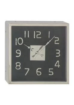 Outlet 🧨 Stainless Steel Wall Clock by Monroe Lane 🎁 -Monroe Lane Sales Belk 24695
