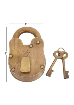 Hot Sale 🤩 Vintage Metal Lock And Key by Monroe Lane ⌛ -Monroe Lane Sales Belk 24786