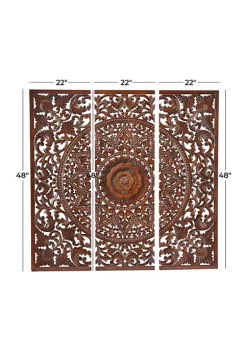 Wholesale 😍 Bohemian Wood Wall Decor - Set of 3 by Monroe Lane 👍 -Monroe Lane Sales Belk 24834