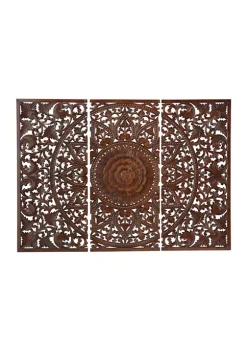 Wholesale 😍 Bohemian Wood Wall Decor - Set of 3 by Monroe Lane 👍 -Monroe Lane Sales Belk 24835