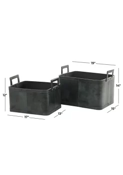 Best reviews of 💯 Modern Leather Storage Basket - Set of 2 by Monroe Lane ❤️ -Monroe Lane Sales Belk 24883