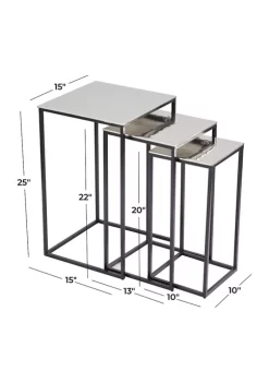 Best Sale 🔥 Contemporary Aluminum Accent Table - Set of 3 by Monroe Lane ✨ -Monroe Lane Sales Belk 24933