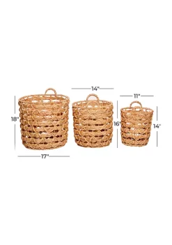 Wholesale 🔔 Coastal Fabric Storage Basket - Set of 3 by Monroe Lane 🌟 -Monroe Lane Sales Belk 25025