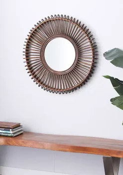 Budget 🔥 Bohemian Wood Wall Mirror by Monroe Lane 🎉