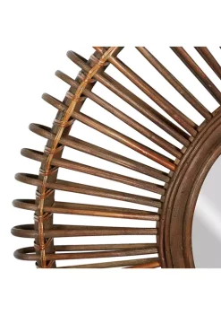 Budget 🔥 Bohemian Wood Wall Mirror by Monroe Lane 🎉 -Monroe Lane Sales Belk 25036