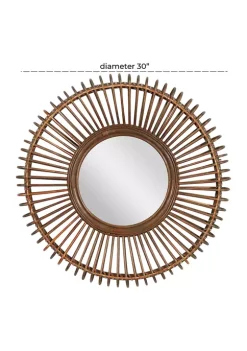 Budget 🔥 Bohemian Wood Wall Mirror by Monroe Lane 🎉 -Monroe Lane Sales Belk 25037
