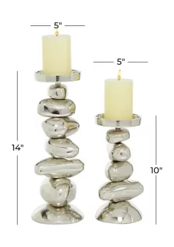 Cheapest 🎉 Contemporary Aluminum Candle Holder - Set of 2 by Monroe Lane 😍 -Monroe Lane Sales Belk 25092