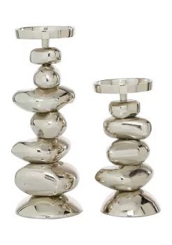 Cheapest 🎉 Contemporary Aluminum Candle Holder - Set of 2 by Monroe Lane 😍 -Monroe Lane Sales Belk 25093