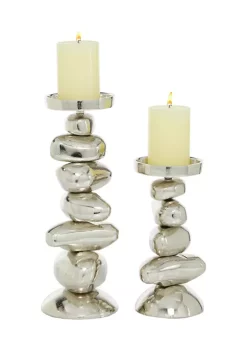 Cheapest 🎉 Contemporary Aluminum Candle Holder - Set of 2 by Monroe Lane 😍 -Monroe Lane Sales Belk 25094