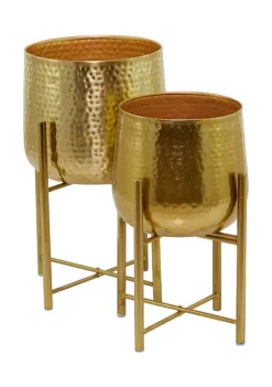 Wholesale ✨ Modern Metal Planter - Set of 2 by Monroe Lane 👏 -Monroe Lane Sales Belk 25106