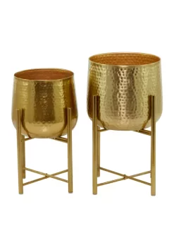 Wholesale ✨ Modern Metal Planter - Set of 2 by Monroe Lane 👏 -Monroe Lane Sales Belk 25107