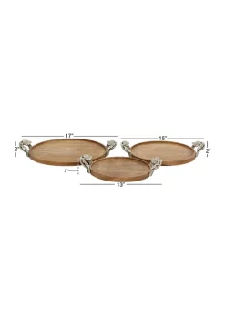 Brand new 🧨 Farmhouse Mango Wood Tray - Set of 3 by Monroe Lane 👏 -Monroe Lane Sales Belk 25149