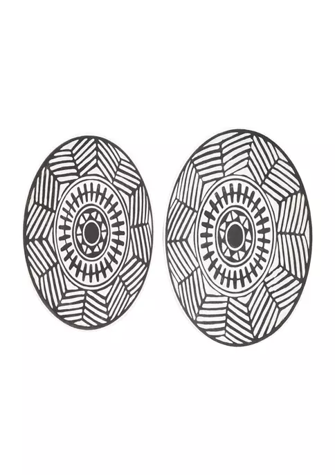 Promo ⭐ Ceramic Eclectic Wall Decor - Set of 2 by Monroe Lane ⌛ 1 Promo ⭐ Ceramic Eclectic Wall Decor - Set of 2 by Monroe Lane ⌛