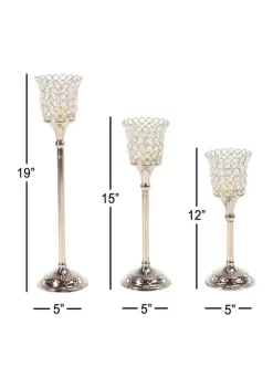 Flash Sale 🌟 Glam Aluminum Hurricane Lamp - Set of 3 by Monroe Lane 👍 -Monroe Lane Sales Belk 25172