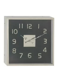 Outlet 🔥 Stainless Steel Wall Clock by Monroe Lane 👏 -Monroe Lane Sales Belk 25217