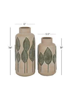 Buy 😀 Coastal Ceramic Vase - Set of 2 by Monroe Lane 🧨 -Monroe Lane Sales Belk 25230