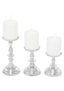 Best deal ⭐ Traditional Aluminum Candle Holder - Set of 3 by Monroe Lane 🔔