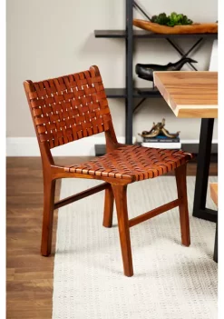 Deals 🔥 Contemporary Teak Wood Dining Chair - Set of 2 by Monroe Lane 🤩 -Monroe Lane Sales Belk 25510