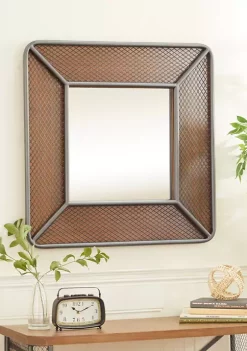 Deals 🧨 Industrial Wood Wall Mirror by Monroe Lane 🌟 -Monroe Lane Sales Belk 25587