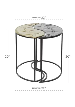 Discount ❤️ Contemporary Metal Accent Table - Set of 2 by Monroe Lane 🎉 -Monroe Lane Sales Belk 25608
