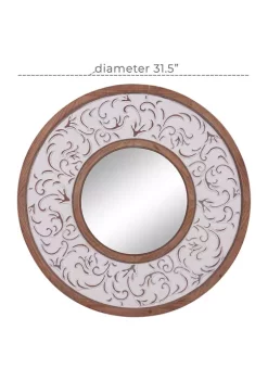 Brand new 🛒 Farmhouse Wood Wall Mirror by Monroe Lane 👏 -Monroe Lane Sales Belk 25706